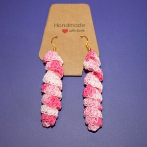 Handmade Gold Crochet Earrings